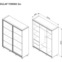 Шкаф-купе Ambianta Torino Glass 2m Grafit фото №2 — интернет-магазин Desire.md
