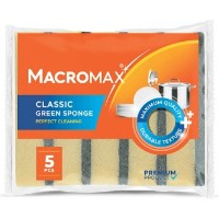 Губки для уборки Macromax Classic Green Sponge 5pcs