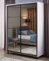 Dulap cu uşi glisante Ambianta Torino Mirror 1.6m White imaginea #1 — magazin online Desire.md