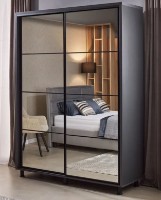 Dulap cu uşi glisante Ambianta Torino Mirror 1.8m Grafit imaginea #1 — magazin online Desire.md
