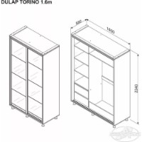 Dulap cu uşi glisante Ambianta Torino Mirror 1.6m Artisan imaginea #2 — magazin online Desire.md