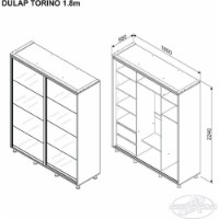 Dulap cu uşi glisante Ambianta Torino Mirror 1.8m Artisan imaginea #2 — magazin online Desire.md