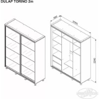 Dulap cu uşi glisante Ambianta Torino Mirror 2m Grafit imaginea #2 — magazin online Desire.md