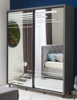 Dulap cu uşi glisante Ambianta Venus Mirror 1.8m Grafit imaginea #1 — magazin online Desire.md