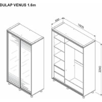 Dulap cu uşi glisante Ambianta Venus Mirror 1.6m Artisan imaginea #2 — magazin online Desire.md