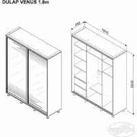Dulap cu uşi glisante Ambianta Venus Mirror 1.8m Artisan imaginea #2 — magazin online Desire.md