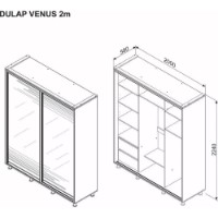 Dulap cu uşi glisante Ambianta Venus Mirror 2m Fungo imaginea #2 — magazin online Desire.md