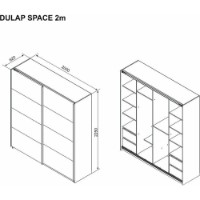 Шкаф-купе Ambianta Space 2.0m White фото №2 — интернет-магазин Desire.md