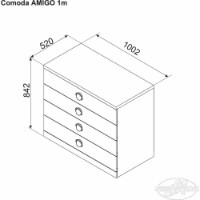 Comodă Ambianta Amigo 1m Gray imaginea #2 — magazin online Desire.md