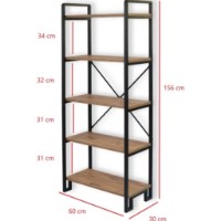 Etajeră Trendy Abel Pine Atlantic/Black 156x60x30cm GTR006080 imaginea #2 — magazin online Desire.md