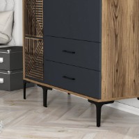 Шкаф Trendy Kumsal PT Walnut/Anthracit 201.4x47.5x120cm GTR001764 фото №2 — интернет-магазин Desire.md