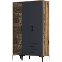 Шкаф Trendy Kumsal PT Walnut/Anthracit 201.4x47.5x120cm GTR001764 фото №4 — интернет-магазин Desire.md