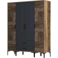 Шкаф Trendy Kumsal PTP Walnut/Anthracit 201.4x47.5x160cm GTR001794 фото №4 — интернет-магазин Desire.md