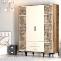 Шкаф Trendy Kumsal PTP Walnut/Cream 201.4x47.5x160cm GTR001795 фото №5 — интернет-магазин Desire.md