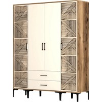 Шкаф Trendy Kumsal PTP Walnut/Cream 201.4x47.5x160cm GTR001795 фото №2 — интернет-магазин Desire.md