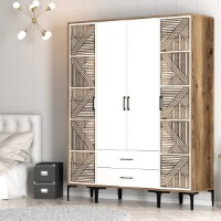 Шкаф Trendy Kumsal PTP Walnut/White 201.4x47.5x160cm GTR001796 фото №4 — интернет-магазин Desire.md