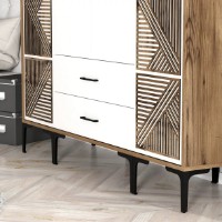 Шкаф Trendy Kumsal PTP Walnut/White 201.4x47.5x160cm GTR001796 фото №5 — интернет-магазин Desire.md