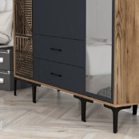 Dulap Trendy Kumsal PTR Walnut/Anthracit 201.4x47.5x160cm GTR001799 imaginea #4 — magazin online Desire.md