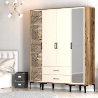 Dulap Trendy Kumsal PTR Walnut/Cream 201.4x47.5x160cm GTR001800 imaginea #4 — magazin online Desire.md