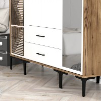 Dulap Trendy Kumsal PTR Walnut/White 201.4x47.5x160cm GTR001801 imaginea #2 — magazin online Desire.md