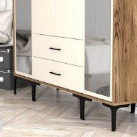 Шкаф Trendy Kumsal RTR Walnut/Cream 201.4x47.5x160cm GTR001805 фото №2 — интернет-магазин Desire.md