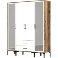 Шкаф Trendy Kumsal RTR Walnut/White 201.4x47.5x160cm GTR001806 фото №4 — интернет-магазин Desire.md
