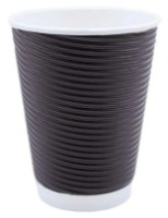 Set pahare de unică folosință AmbalajMarket Ripple Black 3578 100ml 20pcs imaginea #1 — magazin online Desire.md