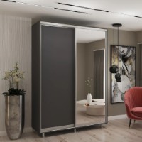 Dulap cu uşi glisante My-Style Chipboard + Mirror 150x240x60 Anthracite (C15H4M02U02) imaginea #1 — magazin online Desire.md