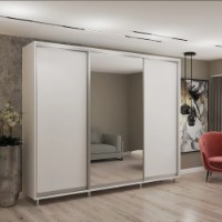 Dulap cu uşi glisante My-Style Chipboard + Mirror 260x230x60 White (C26H3M01U02) imaginea #1 — magazin online Desire.md