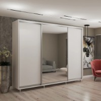 Dulap cu uşi glisante My-Style Chipboard + Mirror 280x200x60 White (C28H0M01U02) imaginea #1 — magazin online Desire.md