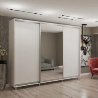 Dulap cu uşi glisante My-Style Chipboard + Mirror 290x210x60 White (C29H1M01U02) imaginea #1 — magazin online Desire.md