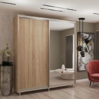 Шкаф-купе My-Style Chipboard + Mirror 220x210x60 Sonoma Oak (C22H1M03U02)