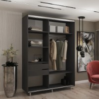 Dulap cu uşi glisante My-Style Chipboard 180x200x60 Anthracite (C18H0M02U01) imaginea #2 — magazin online Desire.md