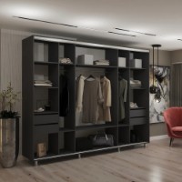 Dulap cu uşi glisante My-Style Chipboard 280x210x60 Anthracite (C28H1M02U01) imaginea #2 — magazin online Desire.md