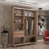 Dulap cu uşi glisante My-Style Chipboard 180x220x60 Sonoma Oak (C18H2M03U01) imaginea #2 — magazin online Desire.md