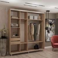 Dulap cu uşi glisante My-Style Chipboard 200x230x60 Sonoma Oak (C20H3M03U01) imaginea #2 — magazin online Desire.md