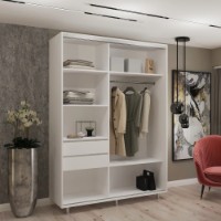 Dulap cu uşi glisante My-Style Chipboard 180x220x60 White (C18H2M01U01) imaginea #2 — magazin online Desire.md