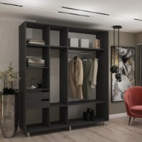 Dulap cu uşi glisante My-Style Mirror 200x210x60 Anthracite (C20H1M02U03) imaginea #2 — magazin online Desire.md