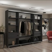 Dulap cu uşi glisante My-Style Mirror 260x210x60 Anthracite (C26H1M02U03) imaginea #2 — magazin online Desire.md