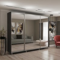 Dulap cu uşi glisante My-Style Mirror 280x220x60 Anthracite (C28H2M02U03) imaginea #1 — magazin online Desire.md