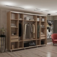 Dulap cu uşi glisante My-Style Mirror 280x200x60 Sonoma Oak (C28H0M03U03) imaginea #2 — magazin online Desire.md