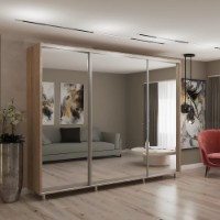 Dulap cu uşi glisante My-Style Mirror 280x240x60 Sonoma Oak (C28H4M03U03) imaginea #1 — magazin online Desire.md