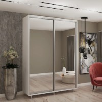 Dulap cu uşi glisante My-Style Mirror 130x200x60 White (C13H0M01U03) imaginea #1 — magazin online Desire.md