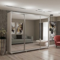 Dulap cu uşi glisante My-Style Mirror 280x200x60 White (C28H0M01U03) imaginea #1 — magazin online Desire.md