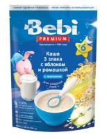 Terci cu lapte pentru copii Bebi 3 cereals With Apple&Chamomile 6+ 200g