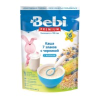 Terci cu lapte pentru copii Bebi 7 Cereals&Blueberry 6+ 200g