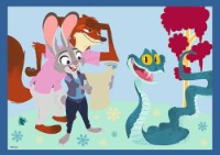 Puzzle Trefl 4in1 An Adventurous Zootopia (34677) imaginea #2 — magazin online Desire.md
