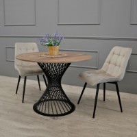 Scaun Deco Capella Beige HLR9/Black Legs (SCPL-LJG-CMLBLK9) imaginea #2 — magazin online Desire.md