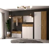 Шкаф Sokme Барселона 2Д Дуб Артисан/Белый фото №2 — интернет-магазин Desire.md