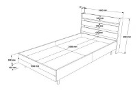 Кровать Trendy On13-S Oak 100x200cm GTR001941 фото №3 — интернет-магазин Desire.md